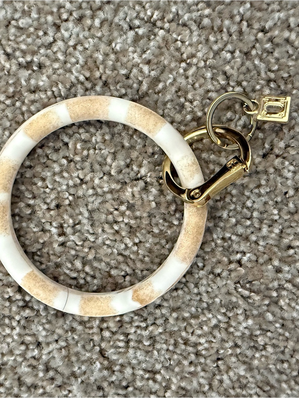 Oventure Silicone Big O® Key Ring - White and Gold